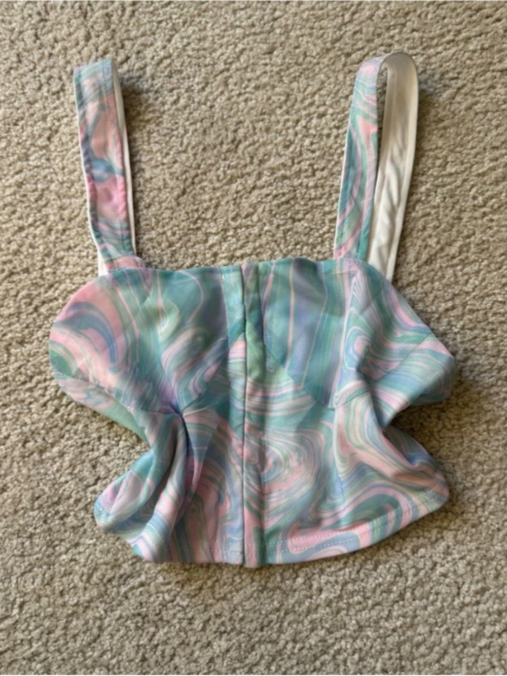 Fiesta Pastel Marble Corset Camisole - Pink & Blue